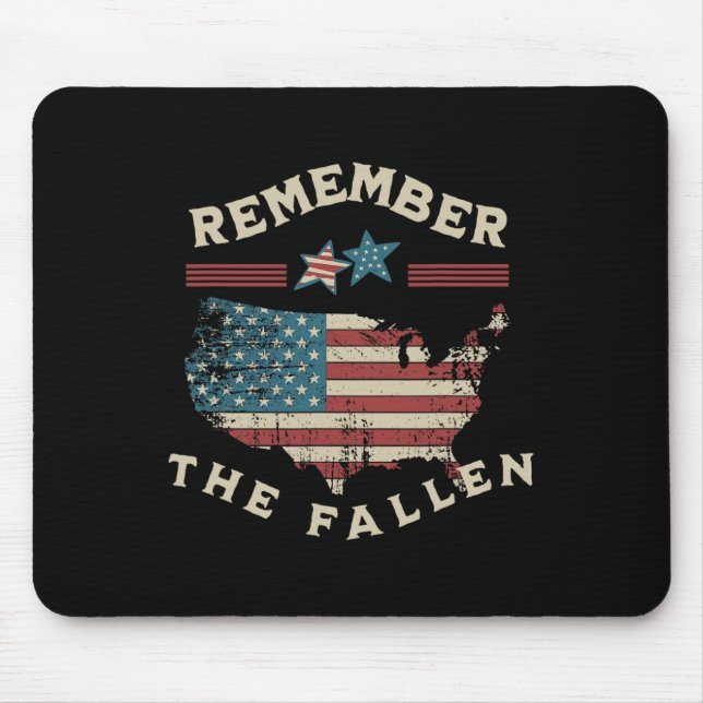 Mousepad Lembrem-se do Fallen American Flag Memorial Day 4t (Frente)