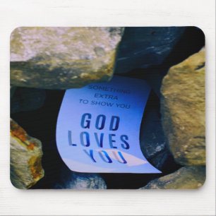 Mousepad Lembrete do amor de Deus por você. Fé Cristã