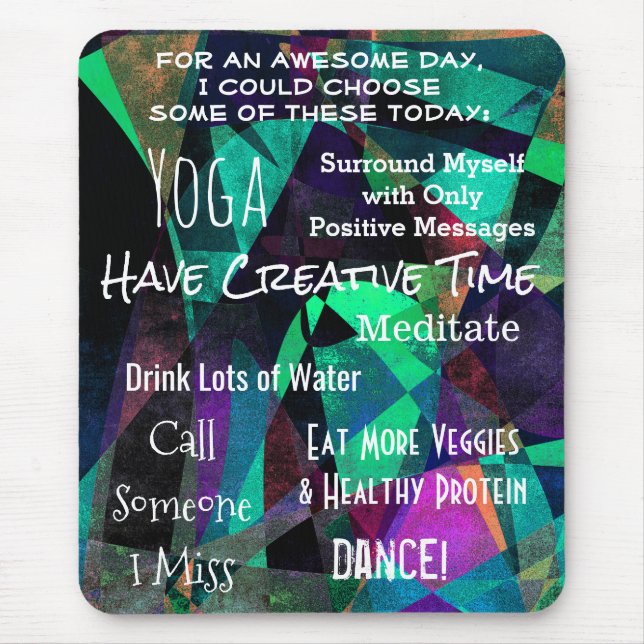 Mousepad Lembretes acessíveis da Auto-Motivação por um dia (Frente)