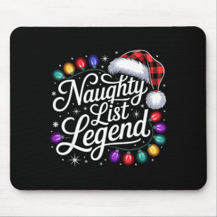 Mousepad Lenda da Lista Travessa Luzes de Natal Xadrez Búfa
