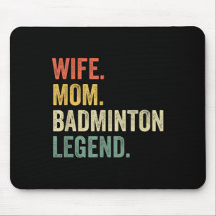 Mousepad Lenda da Mãe Esposa Engraçada de Badminton Vintage
