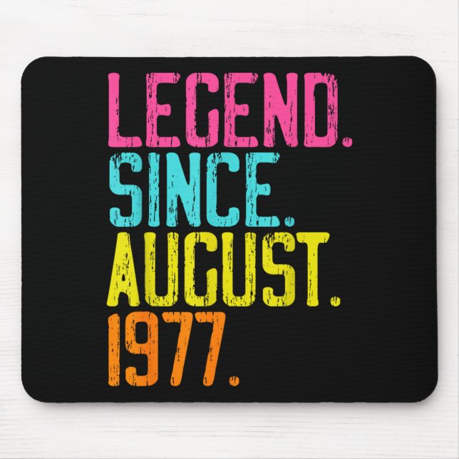 Mousepad Lenda Desde Agosto de 1977 Presentes de Aniversári (Frente)