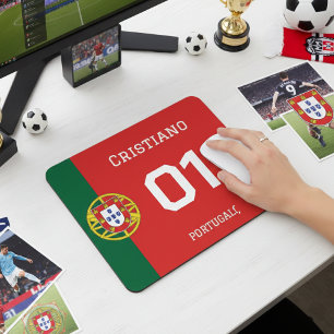 Mousepad Lenda do Futebol Português Nome Personalizado Tape