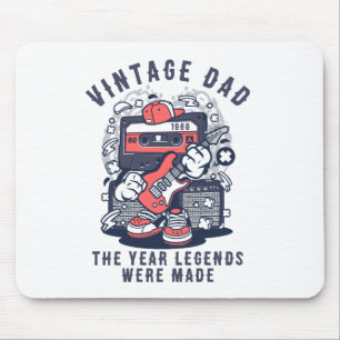 Mousepad Lenda do Papai Vintage Personalizado Ano Cassete R