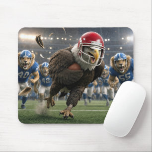 Mousepad Leões Correndo Atrás de Águia com uma Bola de Fute