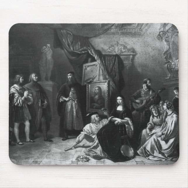 Mousepad Leonardo da Vinci que pinta o Gioconda (Frente)