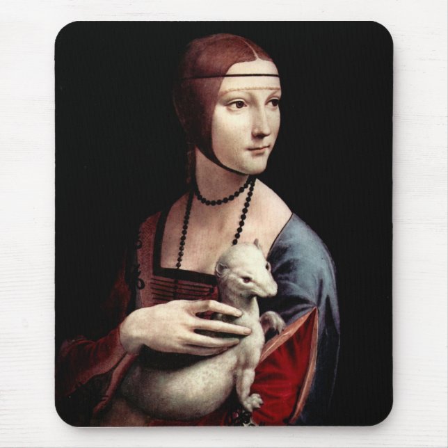Mousepad Leonardo da Vinci - retrato de uma senhora com (Frente)