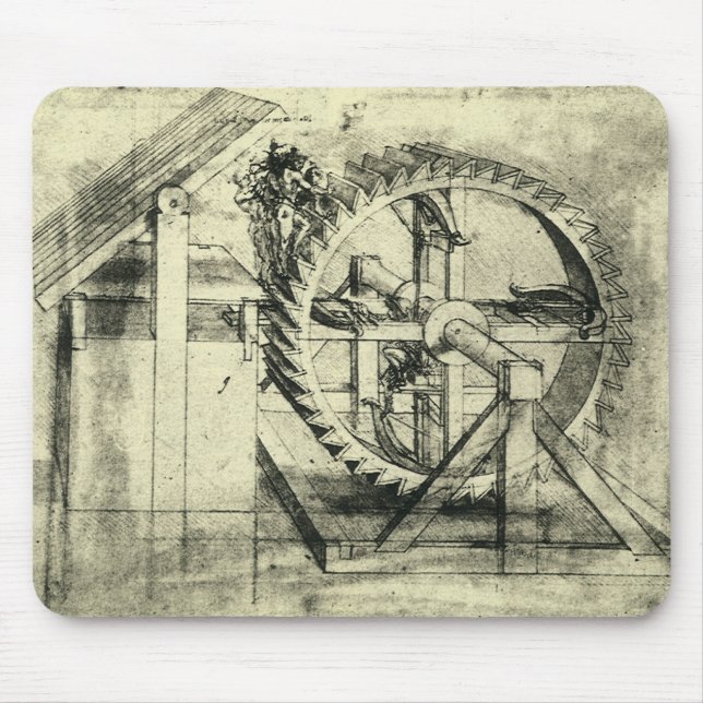 Mousepad Leonardo da Vinci's Treadmill em arco-íris (Frente)