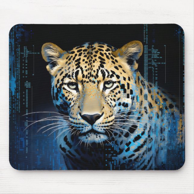 Mousepad Leopard Animal Art Decor Paint Mosaico (Frente)