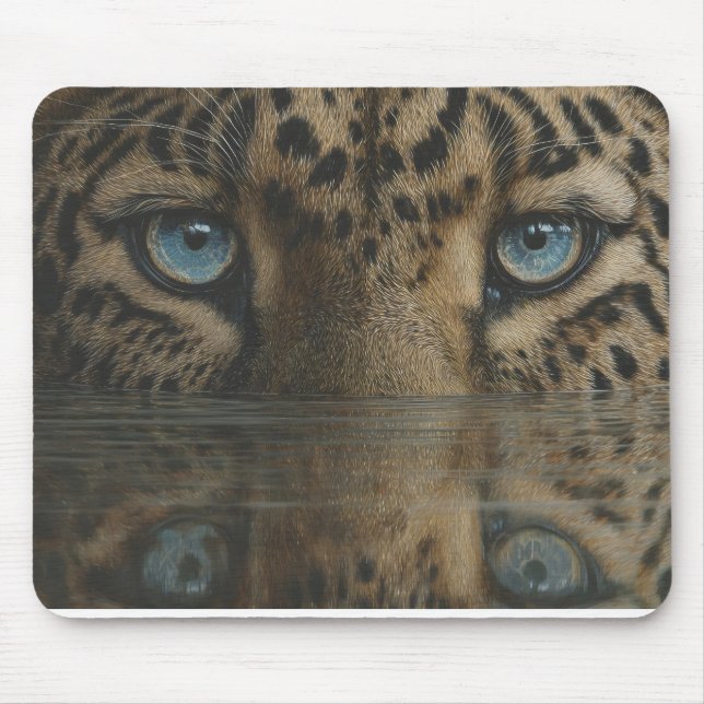 Mousepad Leopard Eyes Above Water Artwork (Frente)