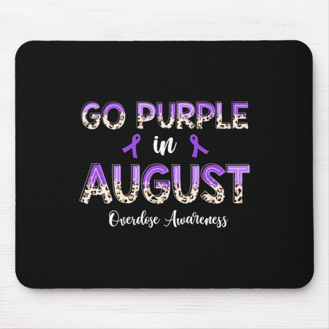 Mousepad Leopard Fica Roxo Em Agosto Conscientização Sobre  (Frente)