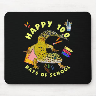 Mousepad Leopard Gecko Feliz 100 Dias De Engraçado Escolar