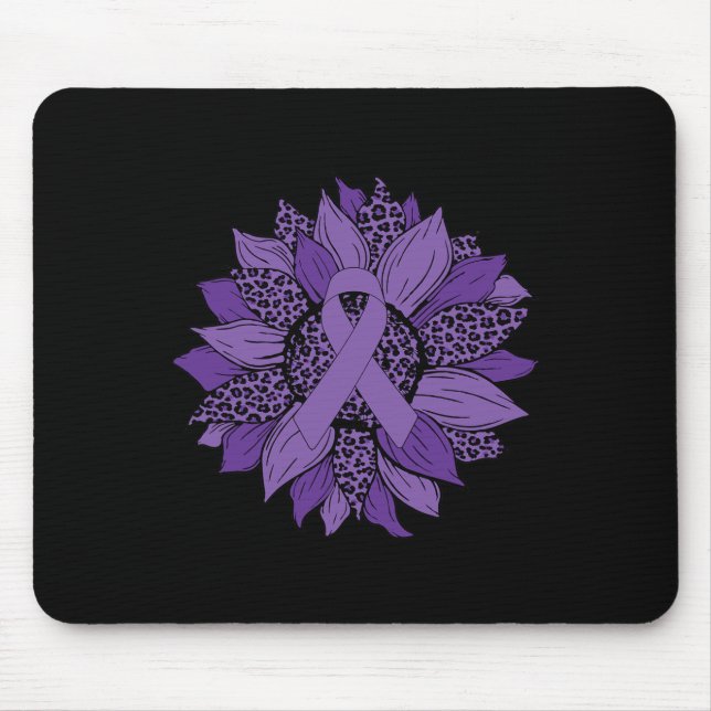 Mousepad Leopard Girassol Roxo Fibromialgia de Fita Acertad (Frente)
