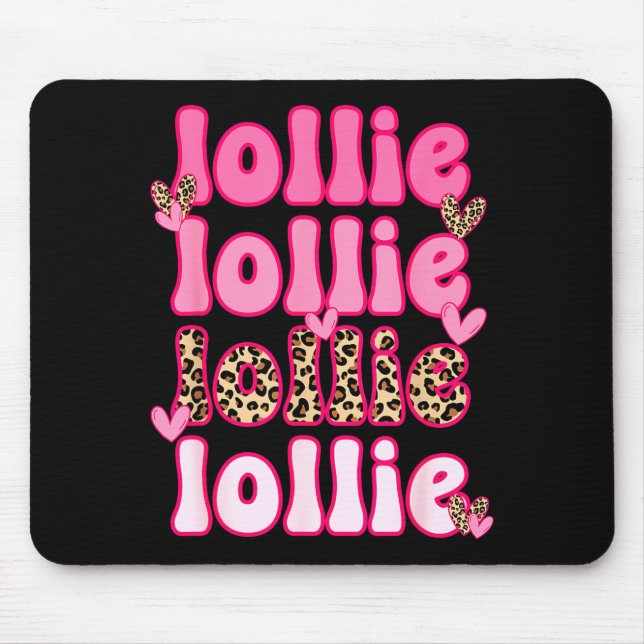 Mousepad Leopard Groovy Lollie Valentine's Day Women Valent (Frente)
