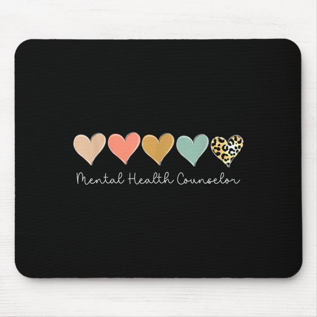 Mousepad Leopard Hearts Valentine's Day For Mental Health C (Frente)