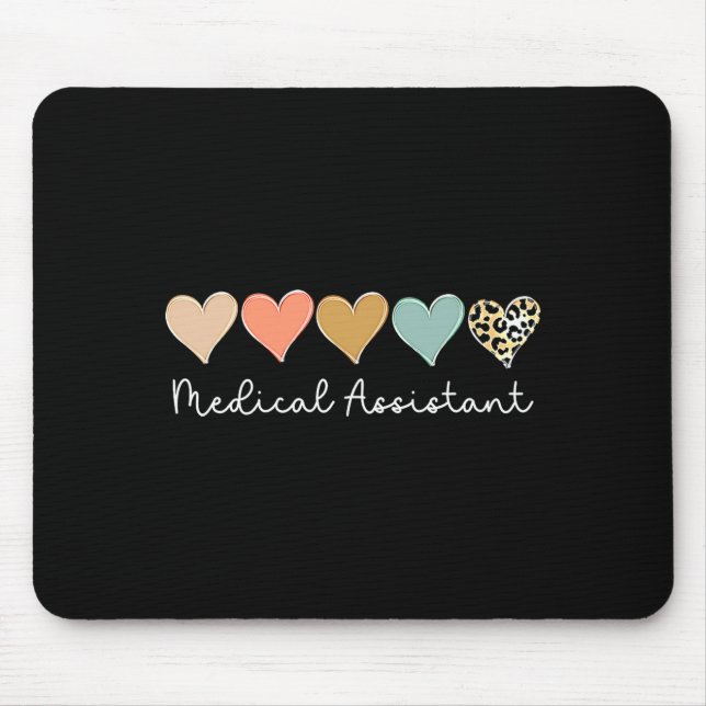Mousepad Leopard Hearts Valentines Day For Team Medical As  (Frente)