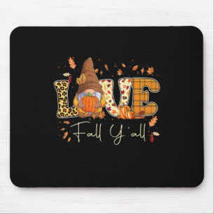 Mousepad Leopard Love Fall Y Gnomies Gnomies Pumpkin Hall