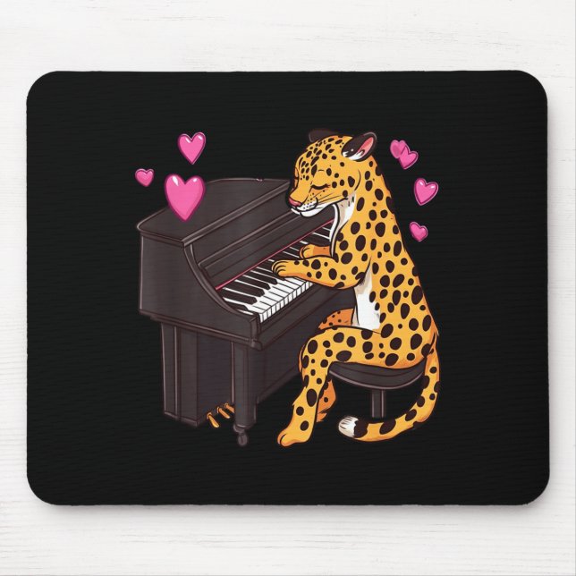 Mousepad Leopard Playing Ano Valentines Day Funny Leopard  (Frente)