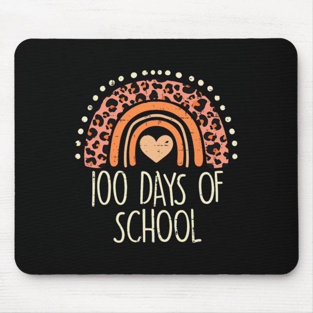 Mousepad Leopard Rainbow 100 dias na escola 100º dia de chá (Frente)