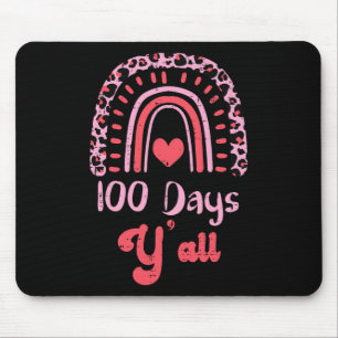 Mousepad Leopard Rainbow 100 dias Yall 100th Day School Tea