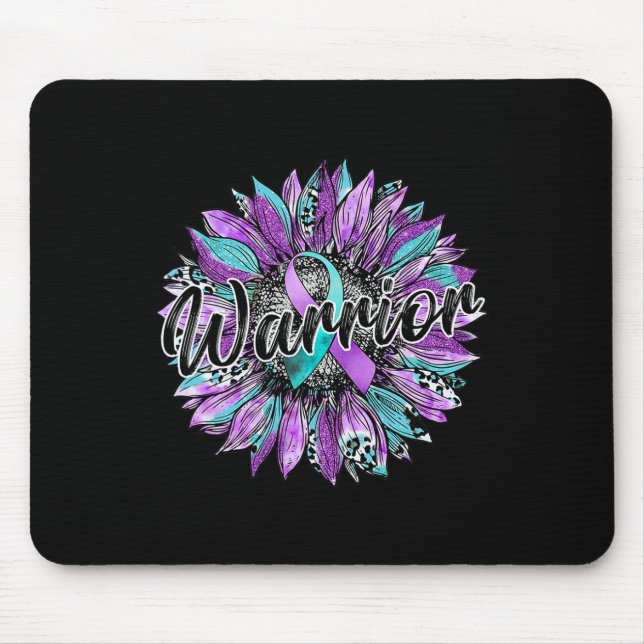 Mousepad Leopard Sunflower Warrior Teal E Purple Suicídio (Frente)