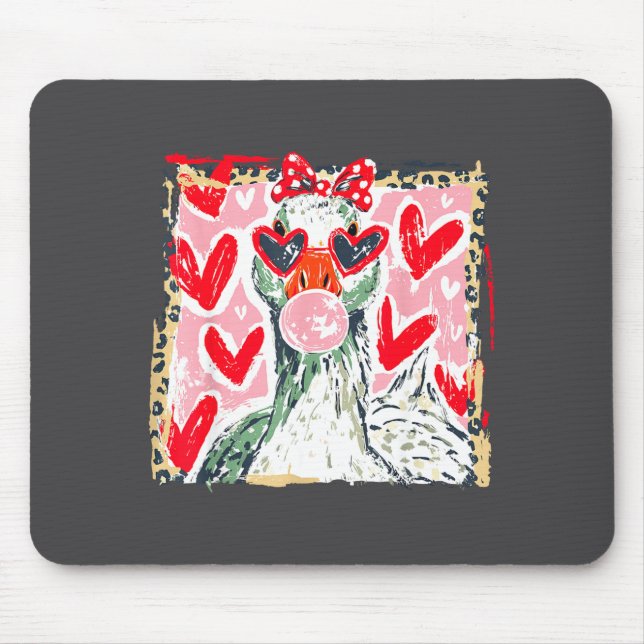 Mousepad Leopard Valentine's Day Goose Cute Animal Couple M (Frente)