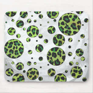 Mousepad Leopardo Bolinhas preto e verde