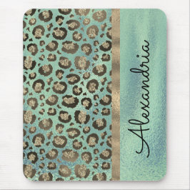 Mousepad Leopardo brilhante impresso em verde brilhante