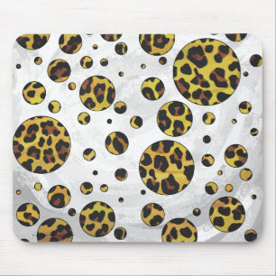 Mousepad Leopardo Castanho e Bolinhas Amarela
