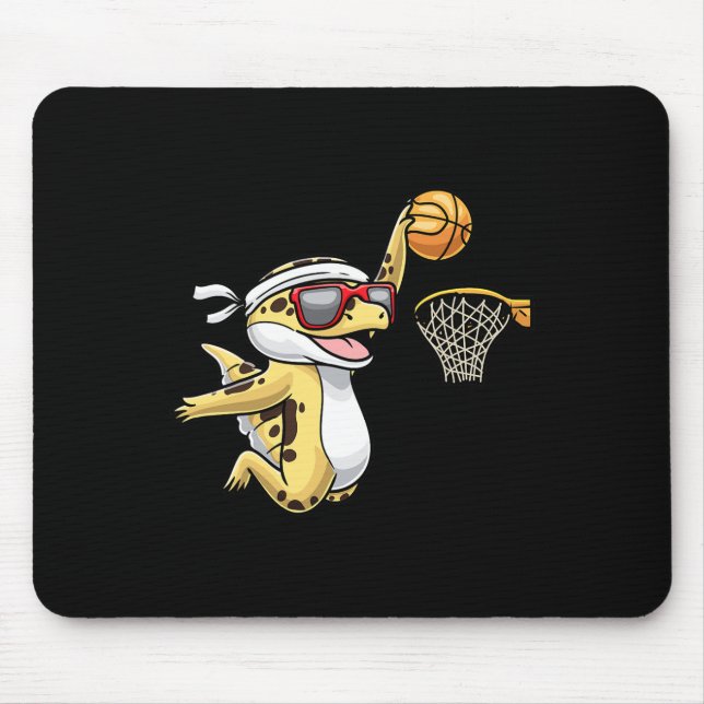 Mousepad Leopardo-comum Gecko Jogando Bysketbyll Reptile Li (Frente)