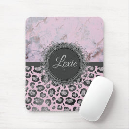 Mousepad Leopardo da Gliteria do Mármaco Leve Rosa Personal