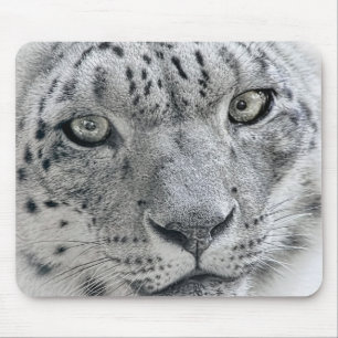 Mousepad Leopardo de neve branco exótico