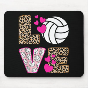 Mousepad Leopardo-de-vôlei com amor bonito Mulheres Imprimi
