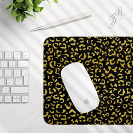 Mousepad Leopardo Dourado, Brilhante Dourada, Padrão-Leopar