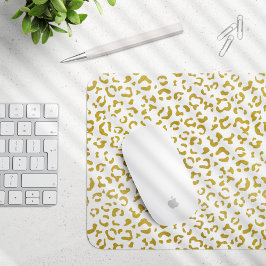 Mousepad Leopardo Dourado, Brilho Dourado, Impressão Leopar