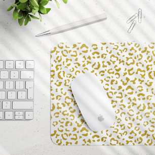 Mousepad Leopardo Dourado, Brilho Dourado, Impressão Leopar