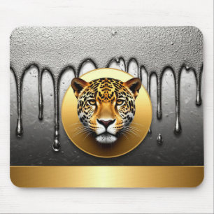 Mousepad Leopardo Dourado Com Detalhes de Gota de Água 🐆