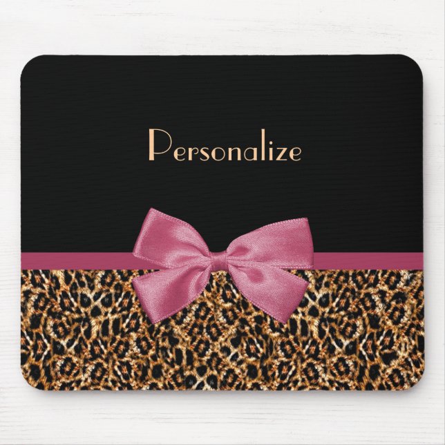 Mousepad Leopardo Dourado de luxo Imprime Arco Maurizado co (Frente)