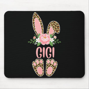 Mousepad Leopardo floral gigi coelho feliz páscoa primavera