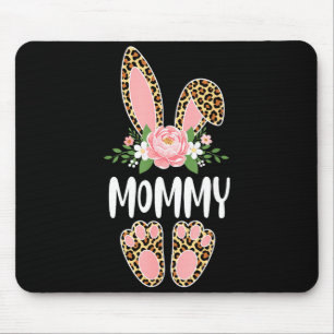 Mousepad Leopardo floral mamãe coelho feliz páscoa mãeFl
