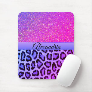 Mousepad Leopardo-Glama Rosa-Quente e Roxo
