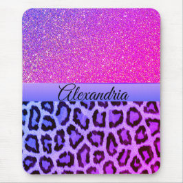Mousepad Leopardo-Glama Rosa-Quente e Roxo