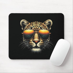 Mousepad Leopardo Legal Usando Óculos de Sol Leopardo Estil