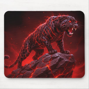 Mousepad Leopardo Manchado Com Cargas Elétricas Vermelhas