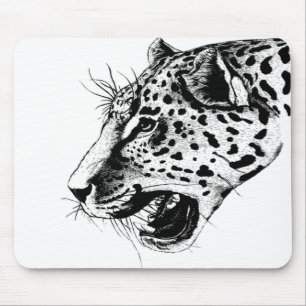 Mousepad Leopardo Negro E Branco
