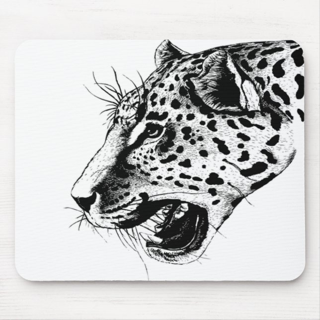 Mousepad Leopardo Negro E Branco (Frente)