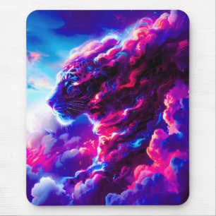 Mousepad Leopardo Neon Cósmico Futurista