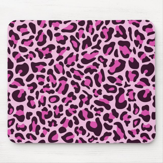 Mousepad Leopardo Rosa Imprime Tecidos de Mouse com Trendên (Frente)