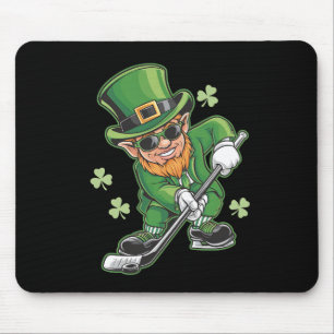 Mousepad Leprechaun Jogando Dia de São Patrício De Hóquei I