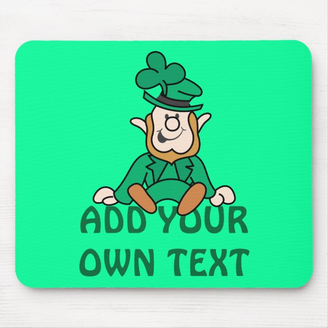 Mousepad Leprechaun pequeno - adicione seu próprio texto (Frente)